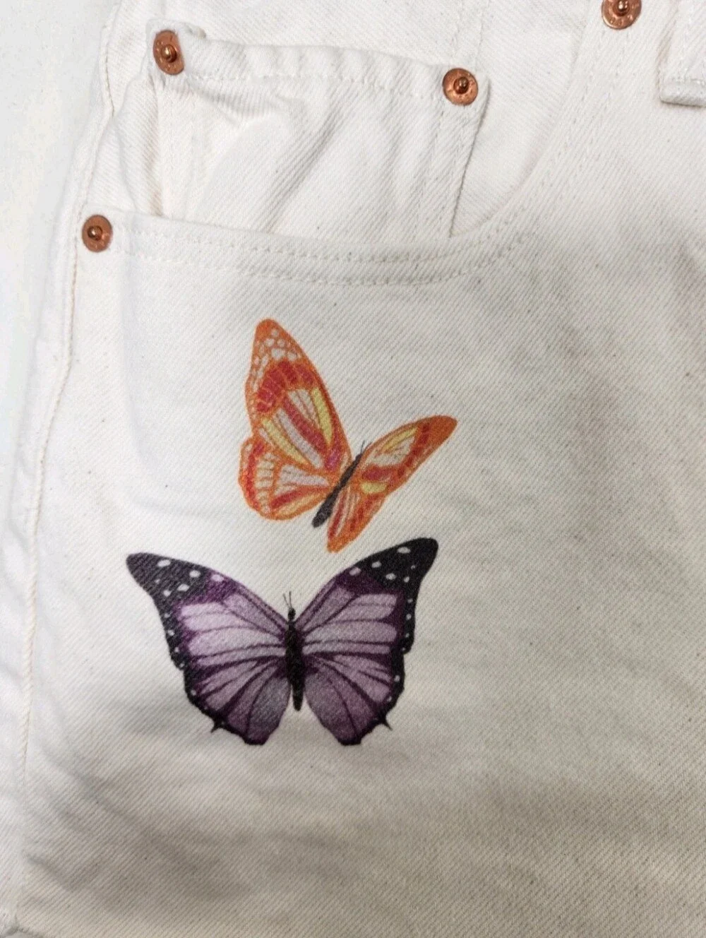 Levi's 501 Original Womens Size 31 Butterfly Print high rise Denim shorts NWT 3 - Picture 8 of 8